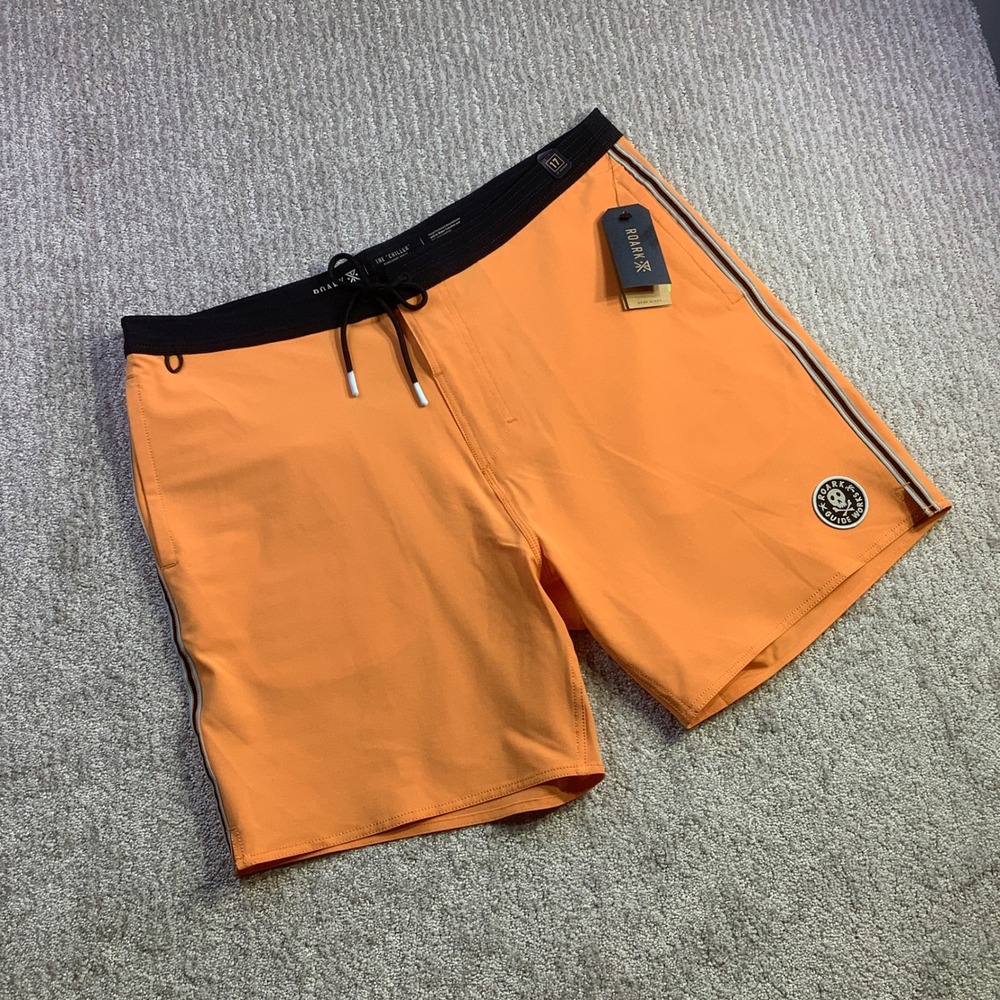 Roark Chiller 17" Mixtape Orange Hemp Blend Boardshorts Mens Size 36 NWT
